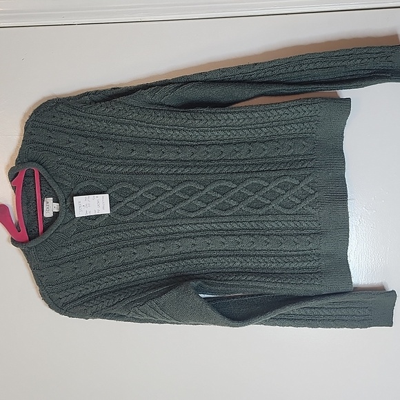 J. Crew Olive Cable Knit Sweater - Picture 4 of 12